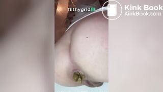 cute russian blonde pooping