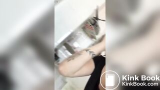 Amazing girl shitting huge turd