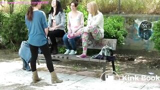 Toilet slave POV to 4 women