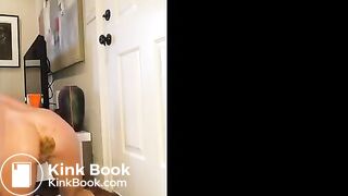Blonde teen scat and shitty anal dildo