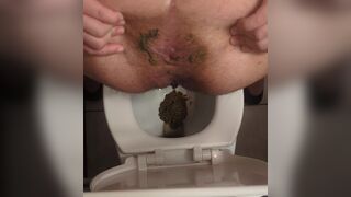 sloppy diarrhea and enema from hairy fat ass