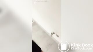 Tan model drops thick turds that leave her toilet stain