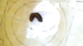 Latina taking a shit on the floor