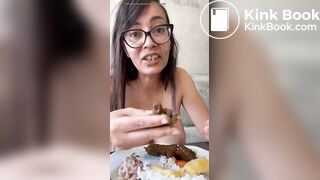 Brazilian girl eating shit luch part 2