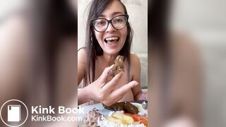 Brazilian girl eating shit luch part 2