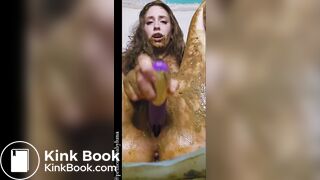 Sexy scat anal dildo body smear