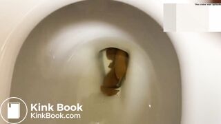 Beautiful girl pooping backwards