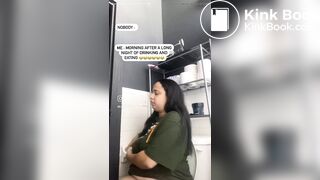 Instagram girl shitting and farting on toilet
