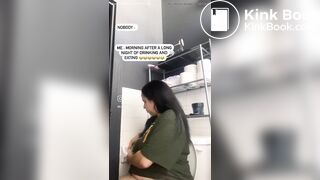Instagram girl shitting and farting on toilet