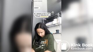 Instagram girl shitting and farting on toilet