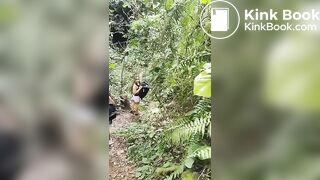 Lesbain scat orgy during hiking