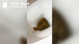 Girl fills toilet with shit