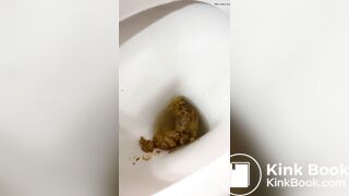 Girl fills toilet with shit