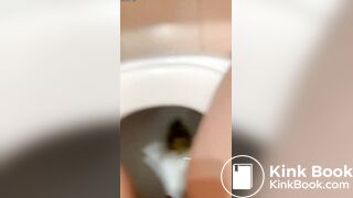 Model clogs toilet with thick turd
