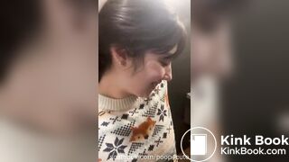 Sabrina big ass pooping on toilet