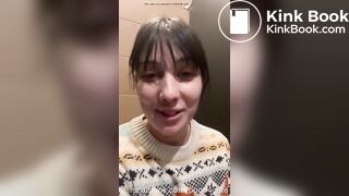 Sabrina big ass pooping on toilet