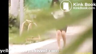 Desperate OL has to poop outside the back door (3)