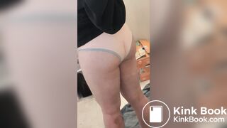 Sexy White Teen Girl Shit Her Pink Panties In Mirror