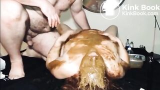 Her head pushed into shit