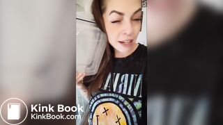 German girl pooping on container again