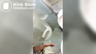 Tan beauty takes healthy shit and shows it being flushe