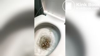 Tan beauty takes healthy shit and shows it being flushe