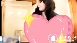 Sexy girl almost didnt make it in toilet