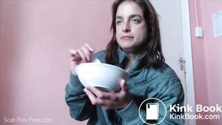 Sexy Hot White Girl Huge Red Transparent Panty Poop