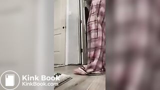 Sexy Hot White Girl Purple Panty Poop In PJ's