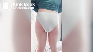 Sexy Hot White Teen Girl Huge White Panty Poop