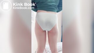 Sexy Hot White Teen Girl Huge White Panty Poop