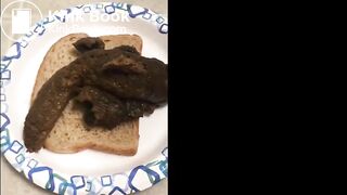 Hot girl making a shit sandwich - video 2
