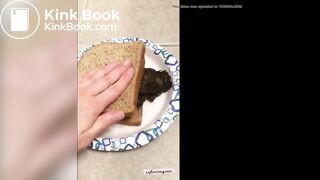 Hot girl making a shit sandwich - video 2