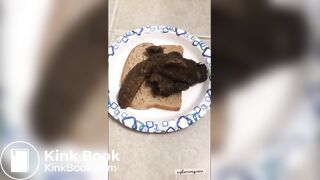 Hot girl making a shit sandwich - video 2