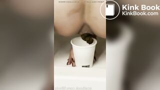 Hot girl shitting in a cup