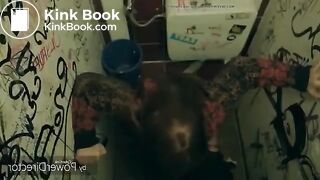 Girl diarrhea in públic toilet
