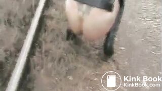 Poo and pee on the train track..