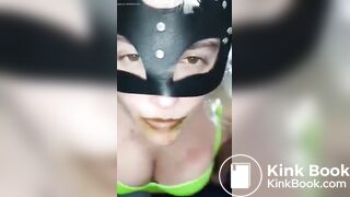 She clean her shitty fingers and swallow