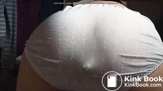 Sexy Hot Korean Girl Huge White Satin Panty Poop