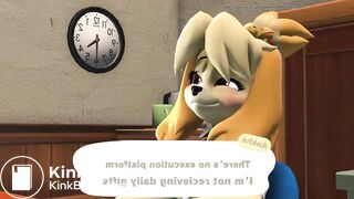 isabelle (animal crossing) diaper mess animation