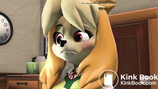 isabelle (animal crossing) diaper mess animation