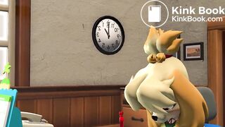 isabelle (animal crossing) diaper mess animation