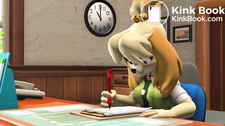 isabelle (animal crossing) diaper mess animation
