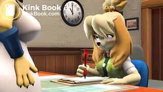 isabelle (animal crossing) diaper mess animation