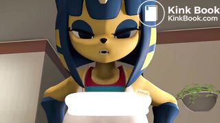 isabelle (animal crossing) diaper mess animation