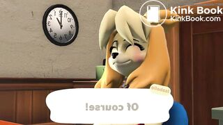 isabelle (animal crossing) diaper mess animation