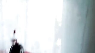 Hot girl making a shit shake
