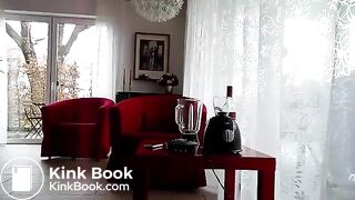 Hot girl making a shit shake
