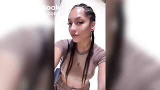 Beautiful ebony girl taking a shit