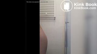 Diaper girl wipes messy bum